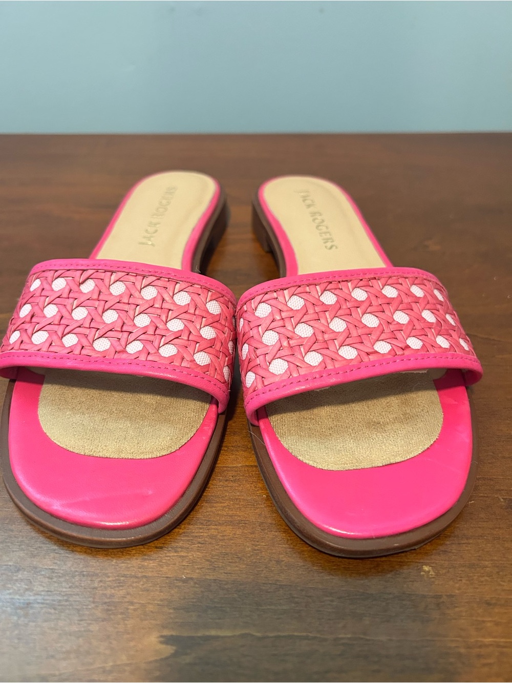 Jack Rogers Hot Pink Woven Slide Sandal size9 - Picture 3 of 12